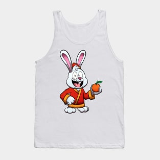 Cute Rabbit Holding Mandarin Tank Top